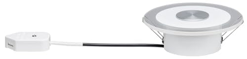 Paulmann Premium Whirl 3 x 4.9 W Recessed Ceiling Spotlight Set, Warm White, Satin Aluminium, Dimmable, IP23, 12 x 12 x 1 cm, Living Room