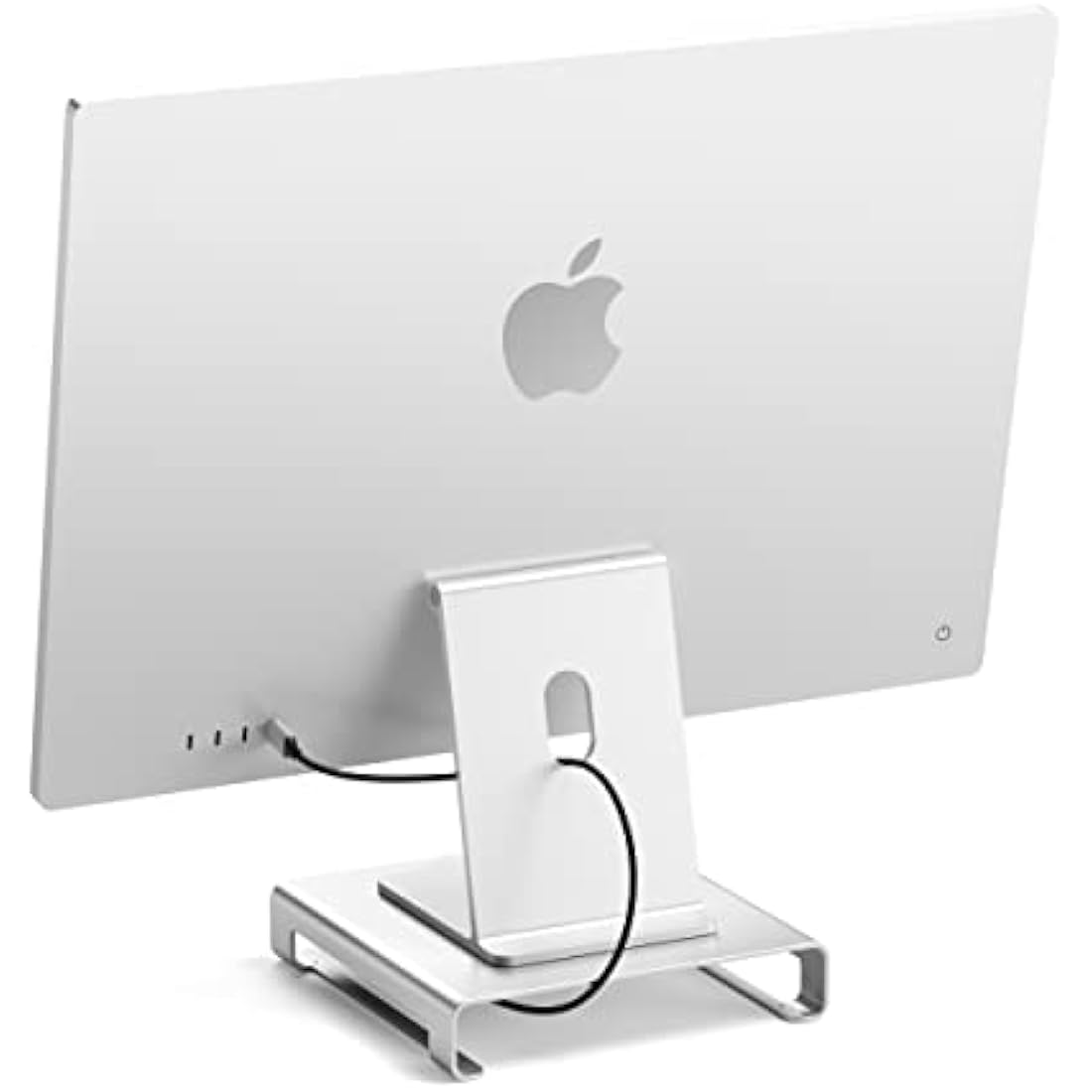 SATECHI Type-C Aluminum Monitor Stand Hub with USB-C Data, USB 3.0, Micro/SD Card Slots & 3.5mm Headphone Jack - For Apple Studio Display, iMac, iMac Pro (Silver)