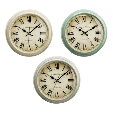 35cm Dia Grey Finish Wall Clock | Vermont