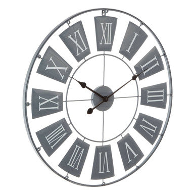 90cm Dia Grey Metal Large Wall Clock | Vitus