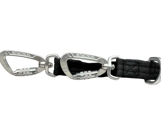BTactical™ Nylon Frog Clip Dog Training Lead | 2m Anti Tangle - Midnight Black