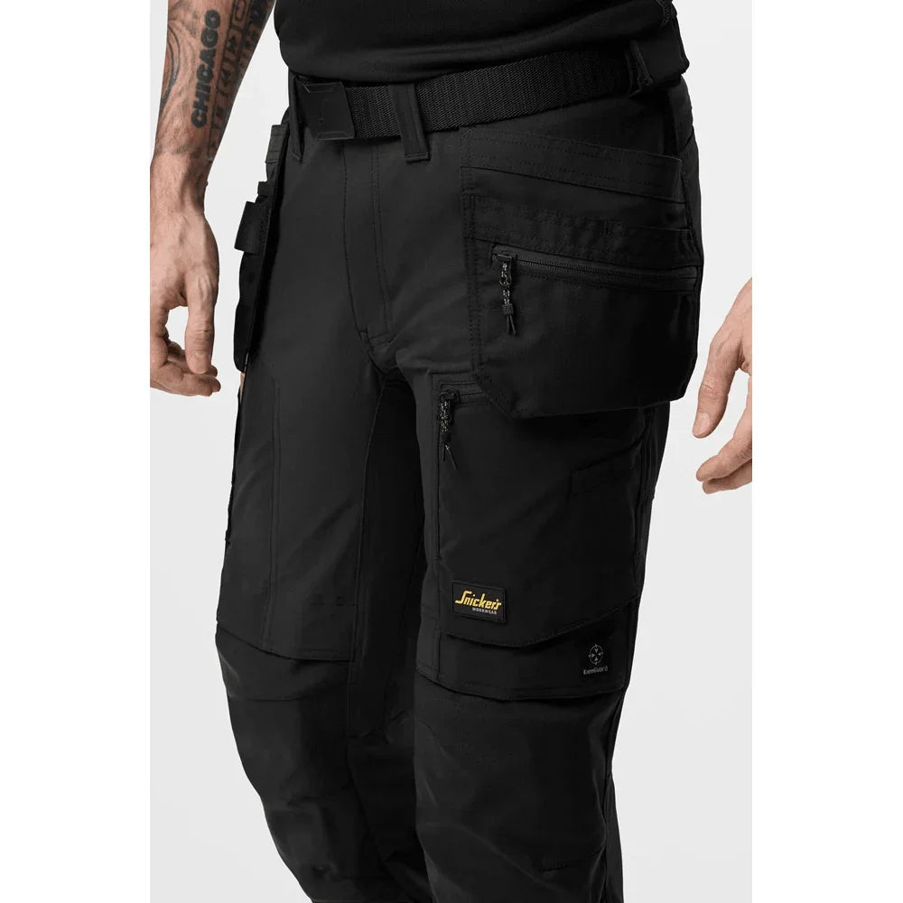 Snickers 6218 AllroundWork Holster Pocket 4-Way Stretch Trousers Black