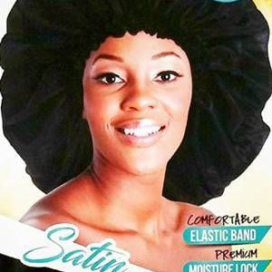 Magic Collection Jumbo Plus Satin Sleep Cap No.2285BLA for Frizz-Free Hair & Ultimate Protection