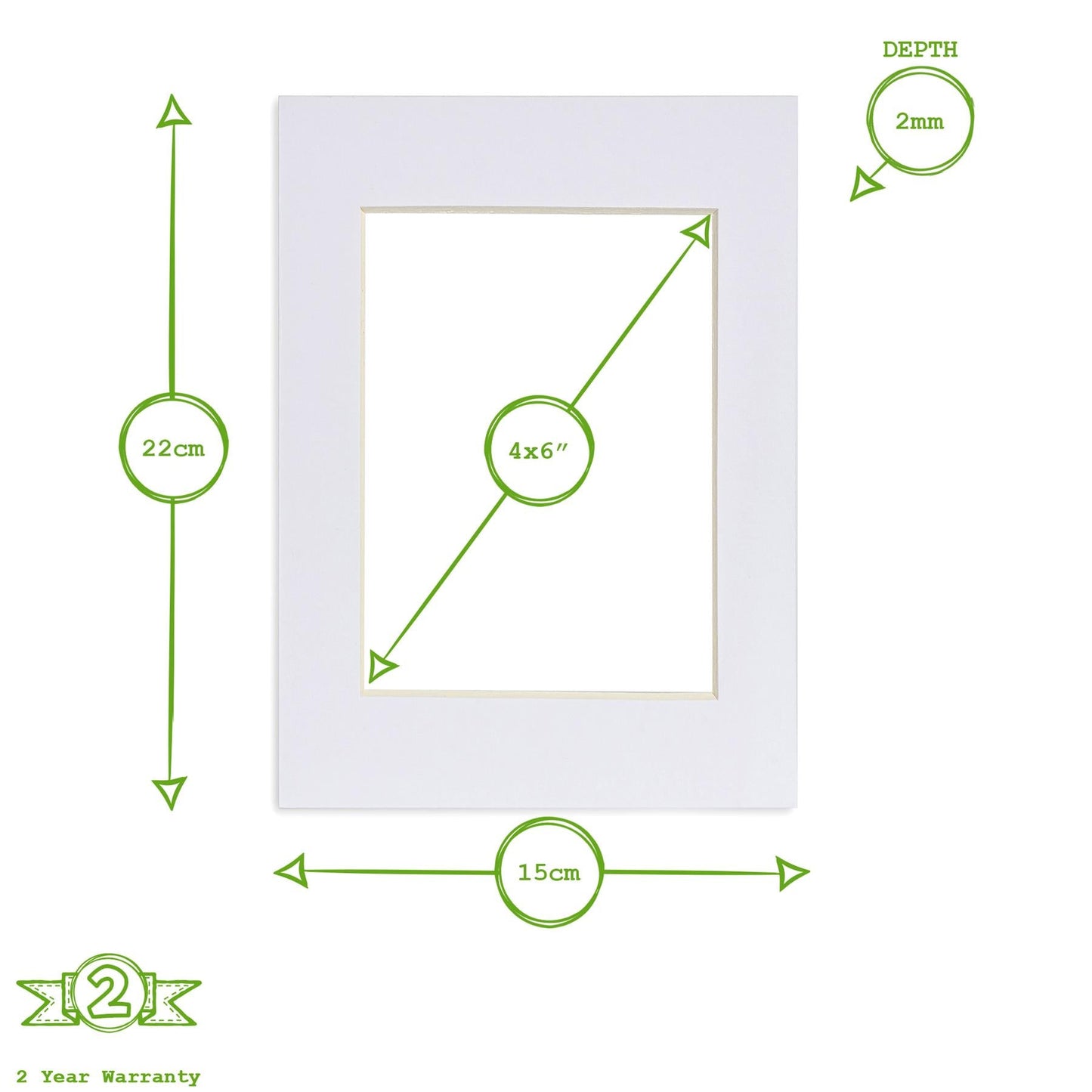 White Photo Size 4" x 6" Picture Mounts for A5 Frame - Pack of 10
