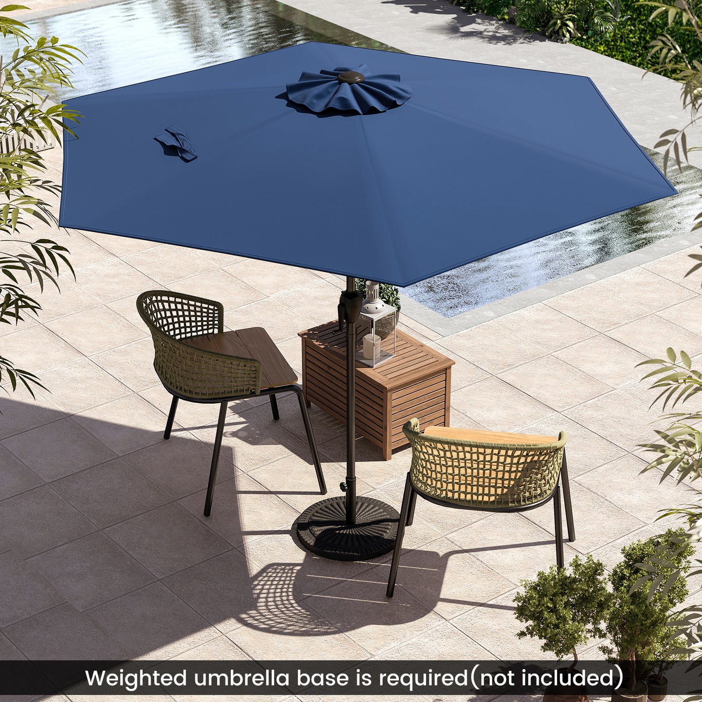 230CM Patio Umbrella with Push Button Tilt and Vented Canopy-Beige