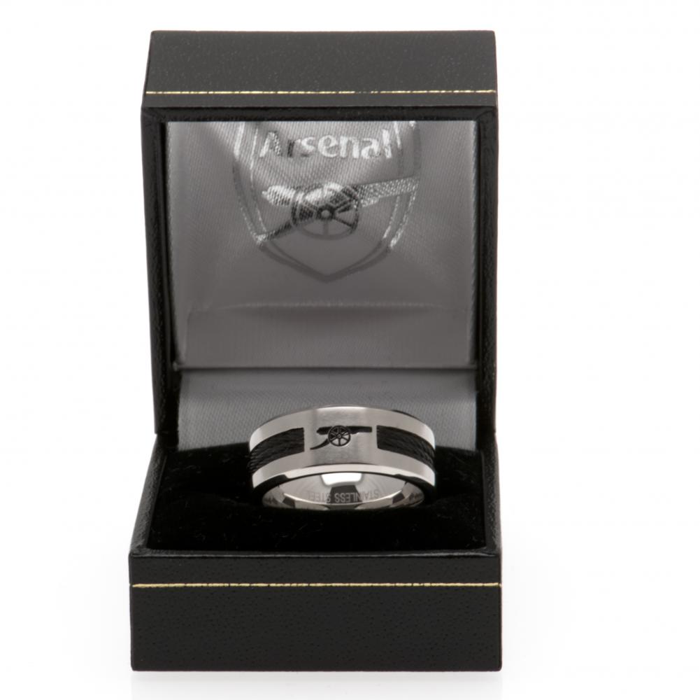 Arsenal FC Large Black Inlay Ring