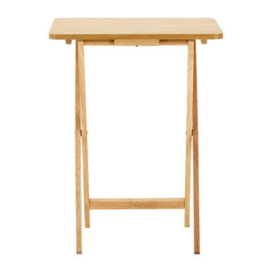 Natural Hevea Wood Folding Snack Table with Sturdy Legs | Heva
