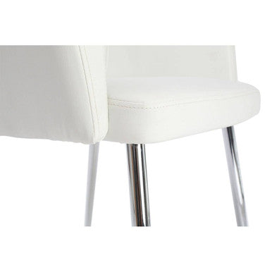 White Leather Effect Dining Chair | Merrik