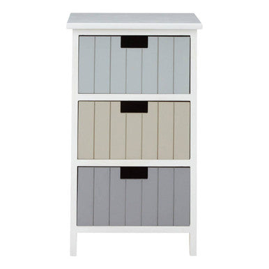 New England Three Assorted Colours Drawers Chest