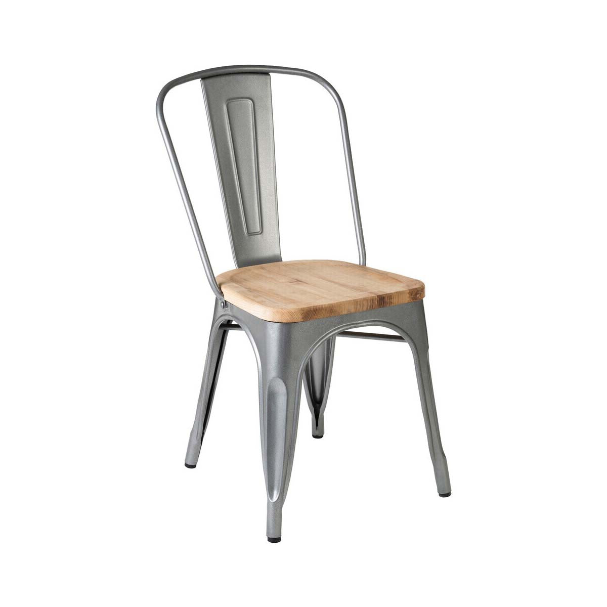Aldgate Wood and Silver Metal Chair