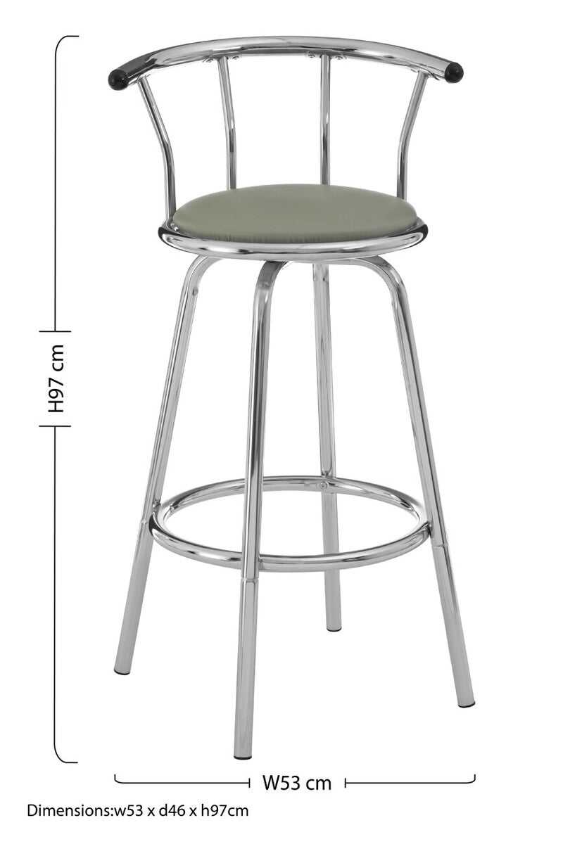 Grey Padded Seat Revolving Bar Stool