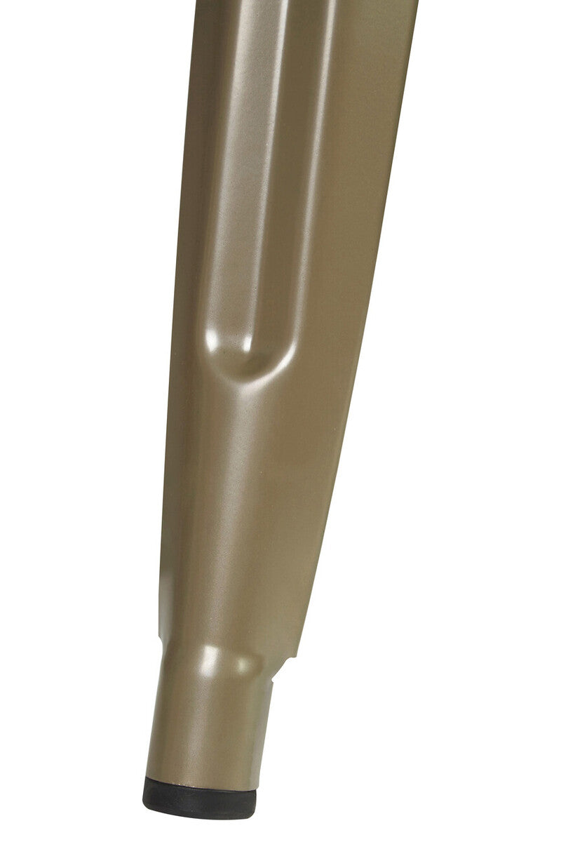 Champagne Powder Coated Metal Cubic Stool