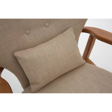 Stockholm Beige Fabric Chair with Wooden Frame