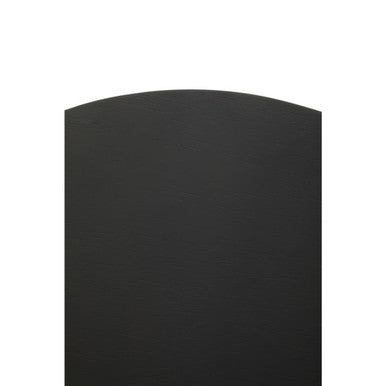 Black Oak Veneer Wooden Top Side Table with Gold Trim and Angled Legs, Nostra