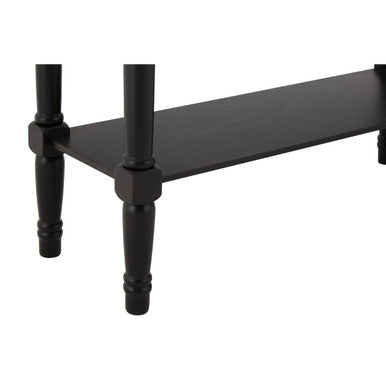 Black Wooden Console Table with Carved Legs and Lower Shelf | Heritage