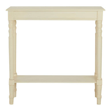 Heritage Ivory Wooden Console Table with Lower Shelf