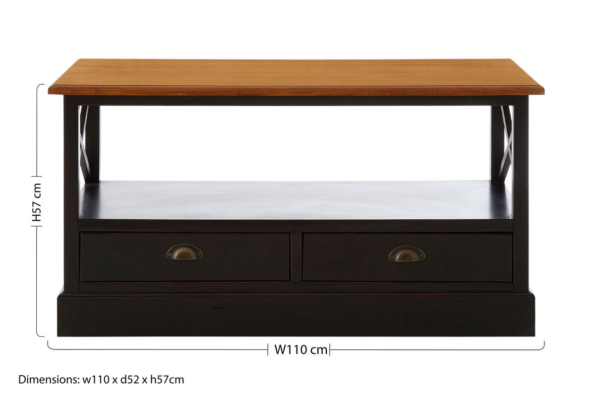 Virginia Black and Wood Effect Coffee Table