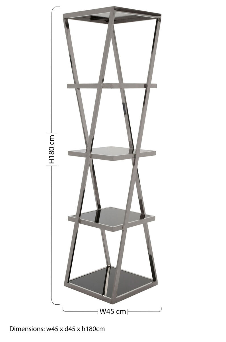 Ackley Chrome Finish Shelf Unit