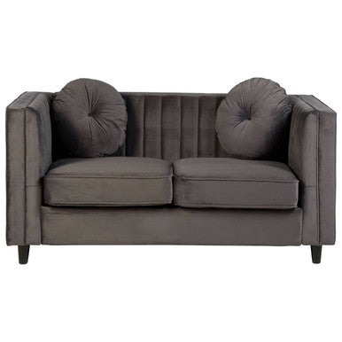 2 Seater Grey Velvet Sofa | Farah