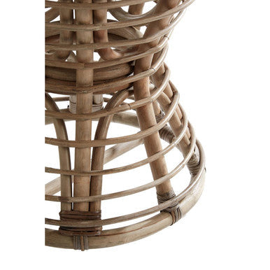 Maka Grey Rattan Hourglass Stool