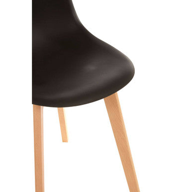 Black Chair with Beech Wood Legs | Stockholm