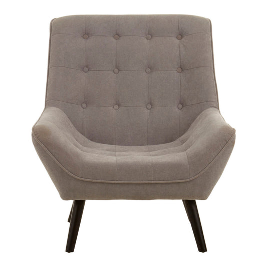Stockholm Grey Linen Effect Button Tufted Accent Chair