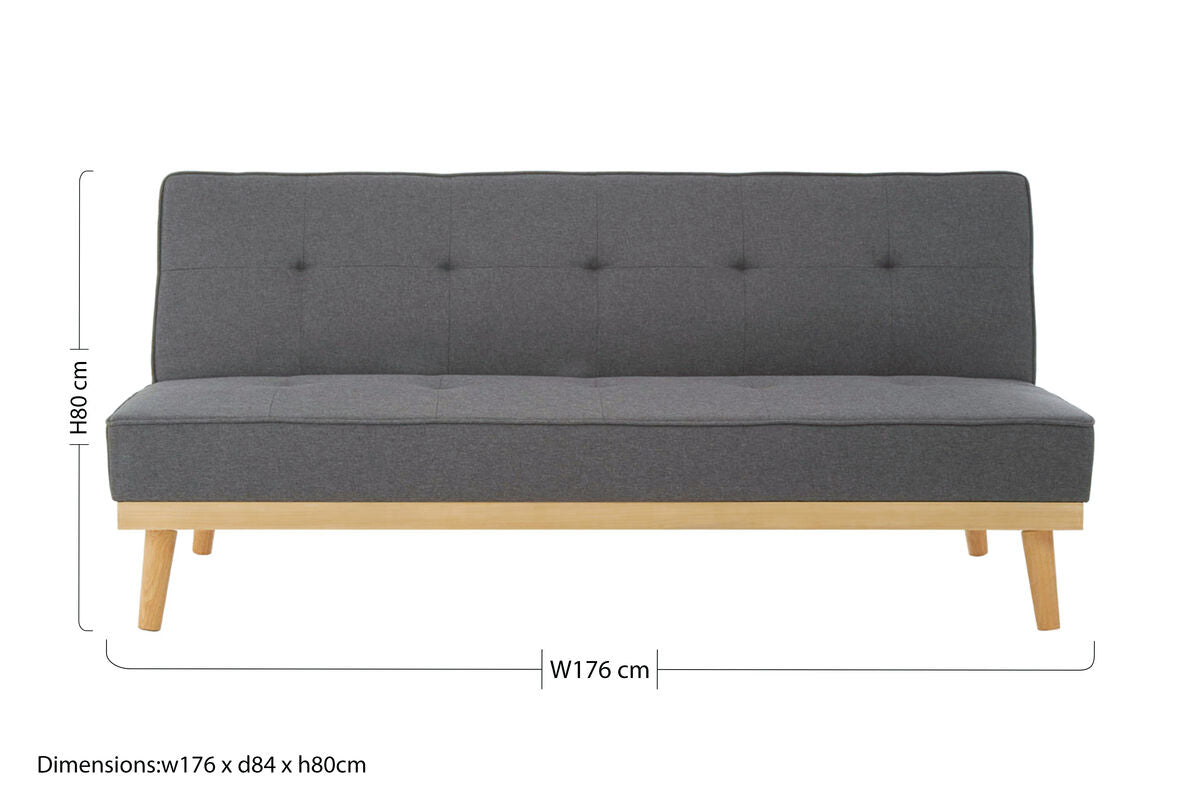Stockholm Grey Linen 3 Seater Sofa Bed