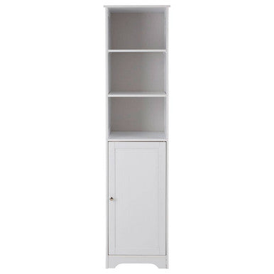 Portern White Wooden Tall Cabinet