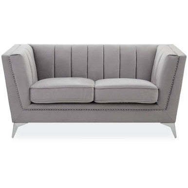2 Seater Grey Velvet Sofa | Hansa