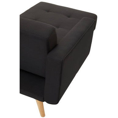 Black Linen Corner Sofas Bed, Hansa Hagen