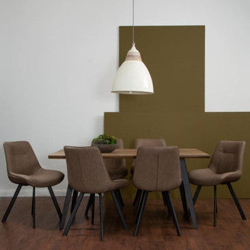 Westford Brown Dining Table with 6 Chairs Set