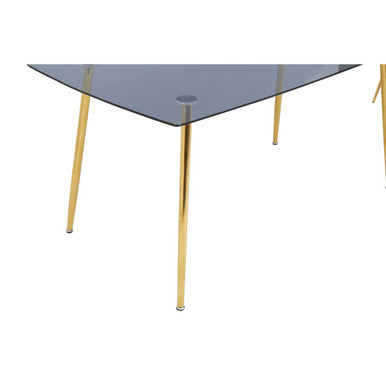 Smoked Glass Top and Slanted Legs Coffee Table with 6 Chairs Set, Wimslow