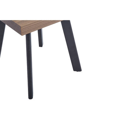 Natural Wood Effect Top Side Table with Black Metal Splayed Legs, Oakwill