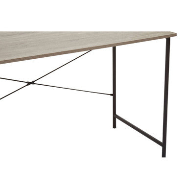 Bradbury Grey Oak Veneer Desk with Metal Frame