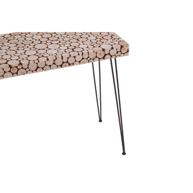 Black and Natural Console Table with Wood Top | Lacuna