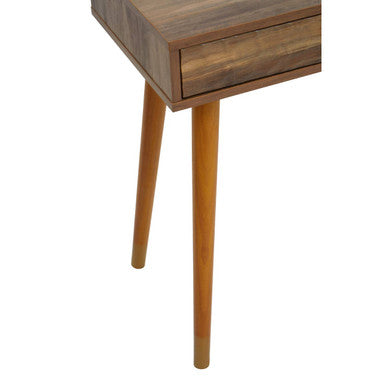 Brown Natural Wood Veneer Console Table with 2 Storage Drawers | Frida