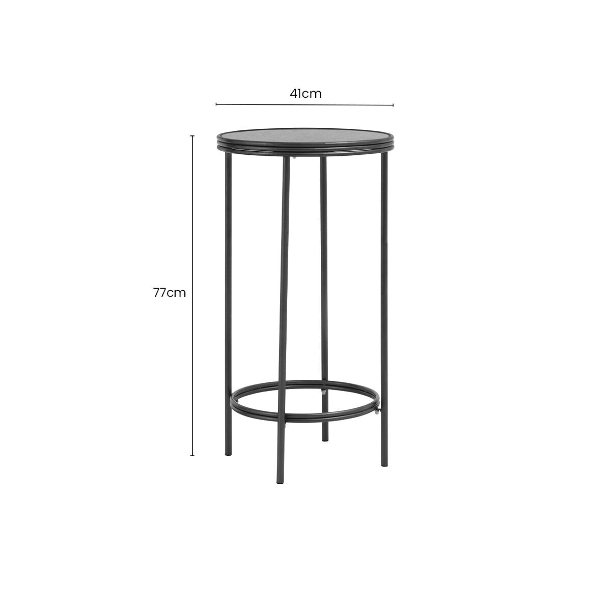 Xania Antique Mirrored Glass 2 Tier Tall Side Table
