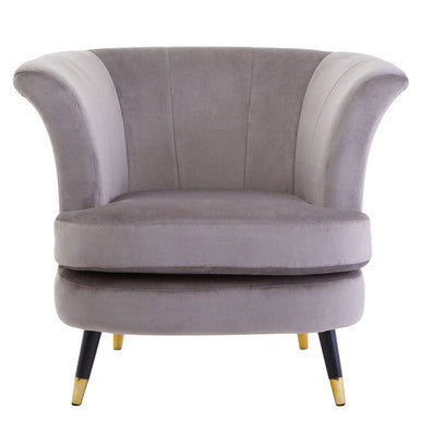 Loretta Mink Velvet Curved Chair