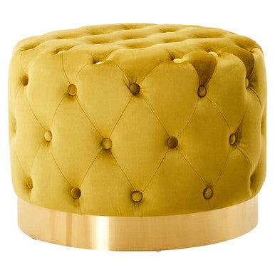 Loretta Pistachio Green Button Tufted Velvet Stool