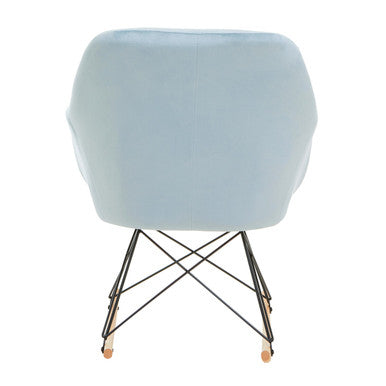 Small Blue Velvet Rocking Chair | Stockholm