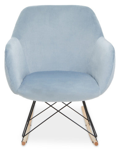Stockholm Blue Velvet Rocking Chair