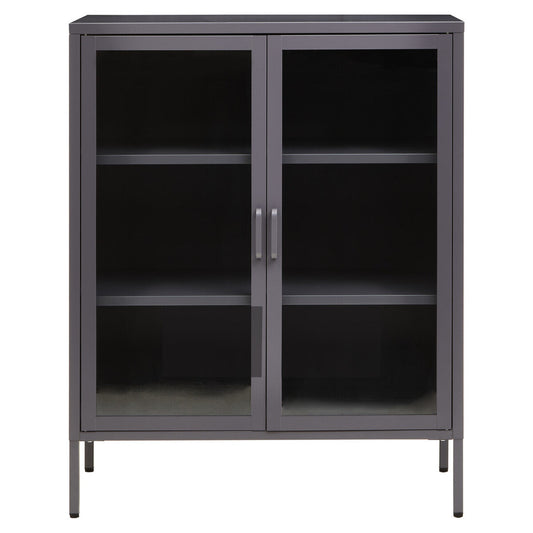 Two Door Grey Metal Cabinet | Acier