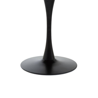 Laila Small Round Pedestal Black Wood Veneer Top Tulip Dining Table