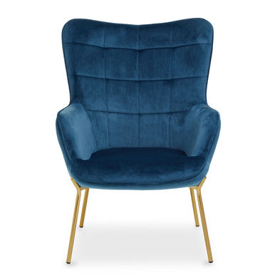 Stockholm Blue Velvet Tufted Chair