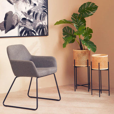 Stockholm Grey Fabric Dining Chair