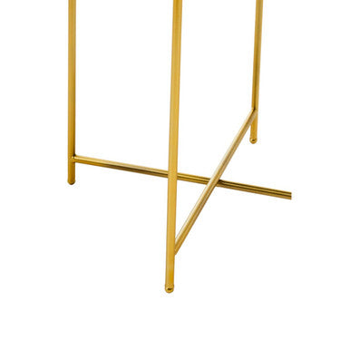 Black Tray Top Round Side Table with Gold Finish Iron Stand, Trosa