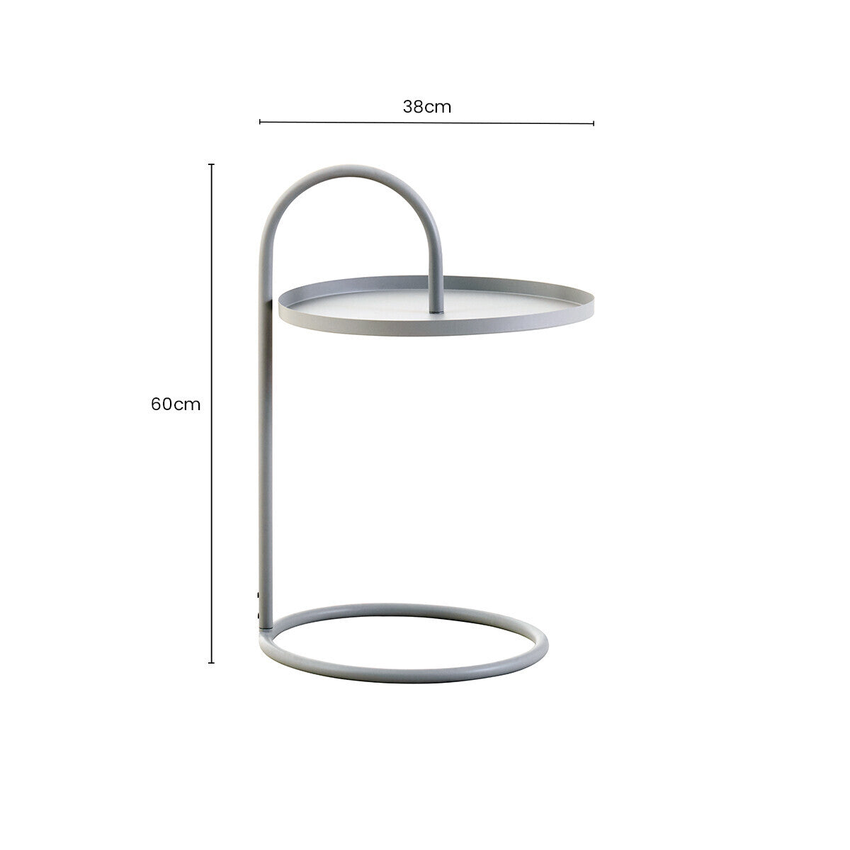Trosa Grey Finish Hanging Top Side Table