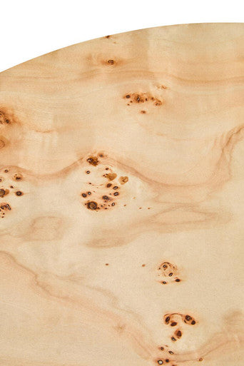 Natural Burl Wood Round Coffee Table with Drum Shape Design, Mota