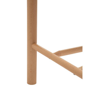 Bandar Natural Rope Woven Small Bench with Wooden Legs