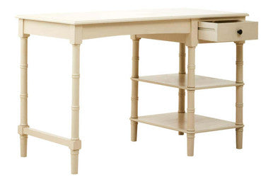 Heritage Ivory Desk with Drawer and Shelves